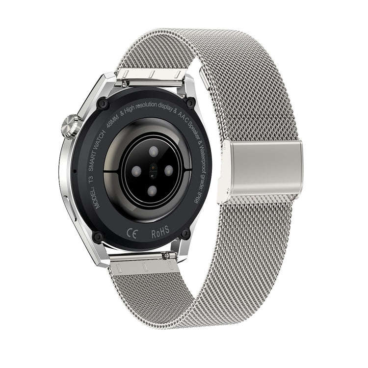 T3 IP68 1.36 inch Steel Watchband Color Screen Smart Watch(Silver)
