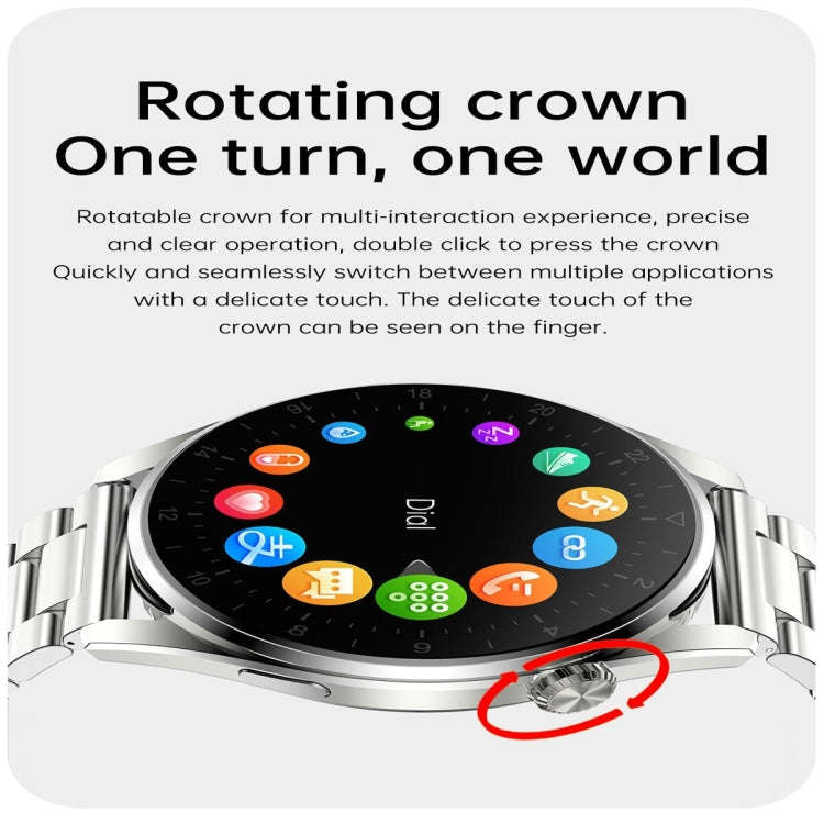 T3 IP68 1.36 inch Steel Watchband Color Screen Smart Watch(Black)