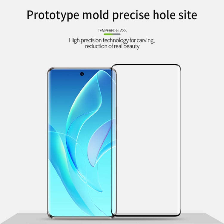 For Honor 60 Pro PINWUYO 9H 3D Hot Bending Tempered Glass Film(Black)