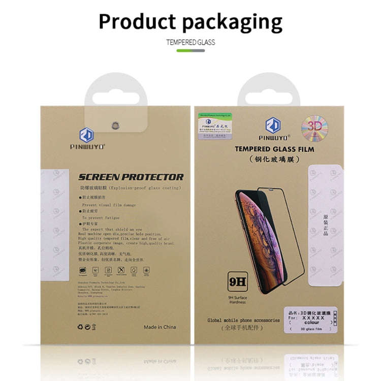 For Honor 60 Pro PINWUYO 9H 3D Hot Bending Tempered Glass Film(Black)