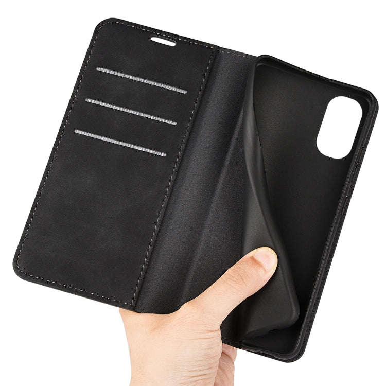For Motorola Moto G51 5G Retro-skin Magnetic Suction Leather Phone Case(Black)