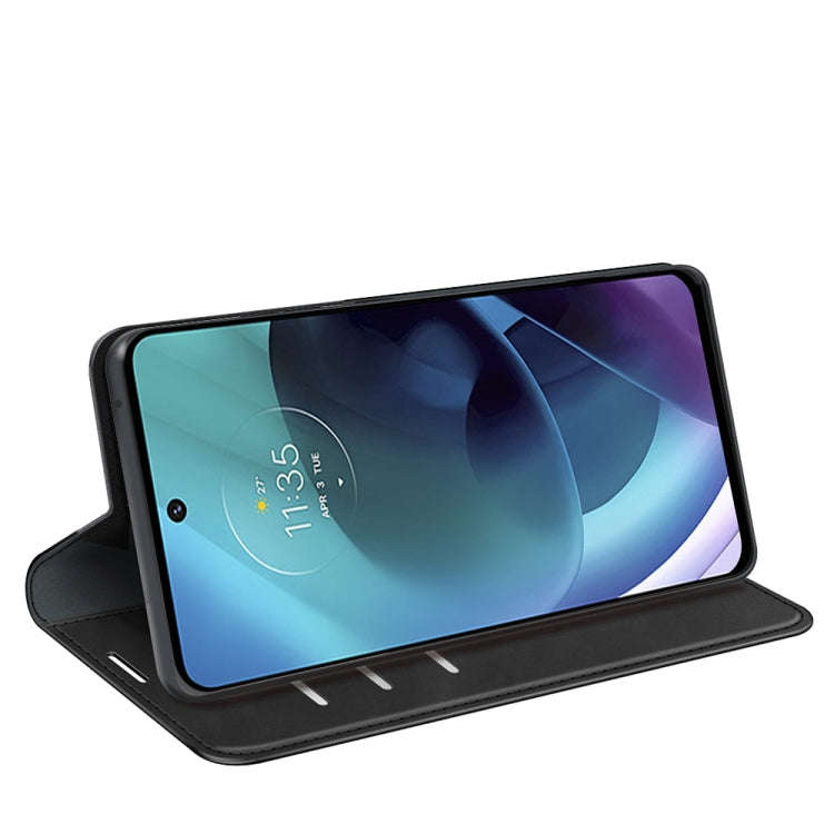 For Motorola Moto G51 5G Retro-skin Magnetic Suction Leather Phone Case(Black)