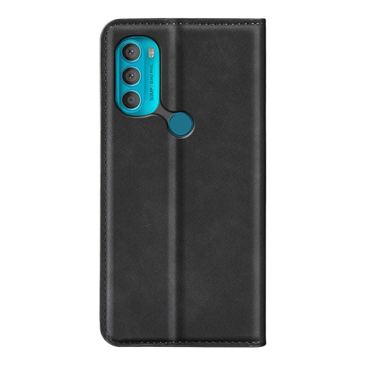 For Motorola Moto G71 5G Retro-skin Magnetic Suction Leather Phone Case(Black)