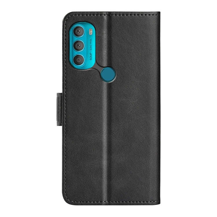 For Motorola Moto G71 5G Dual-side Magnetic Buckle Leather Phone Case(Black)
