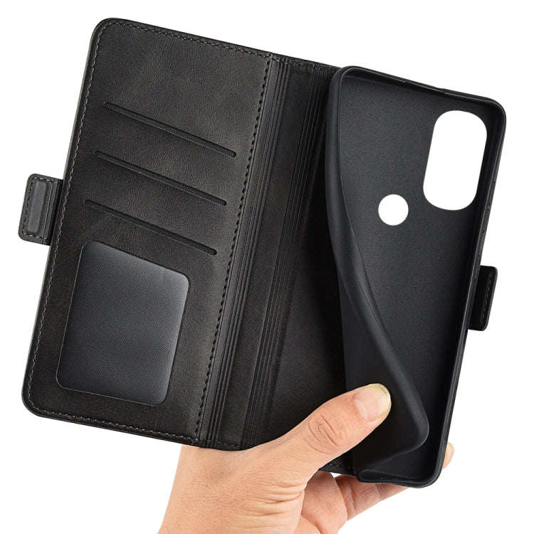 For Motorola Moto G71 5G Dual-side Magnetic Buckle Leather Phone Case(Black)
