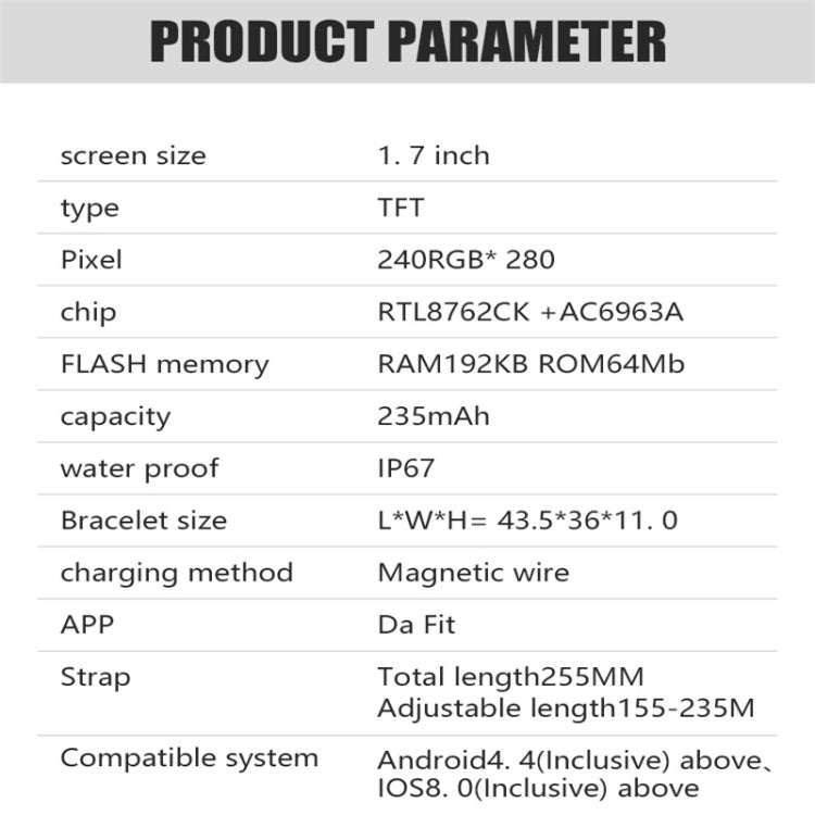 Y22 1.7inch IP67 Color Screen Smart Watch(Silver)