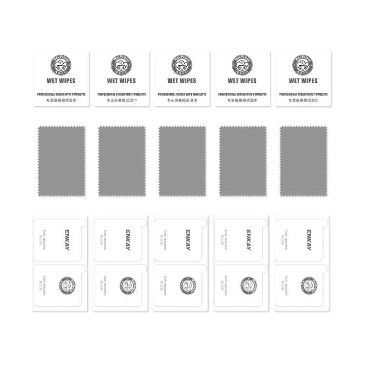 For Honor X9A / Magic5 Lite 5pcs ENKAY 3D Hot Bending Edge Glue Tempered Glass Full Film with Len...