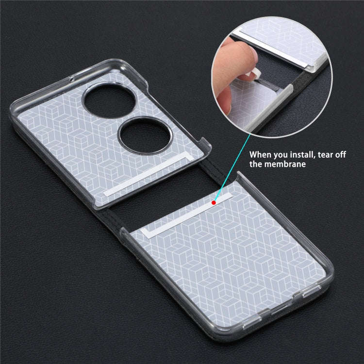 For Huawei P50 Pocket Litchi Pattern Card Folding Phone Case(Black)