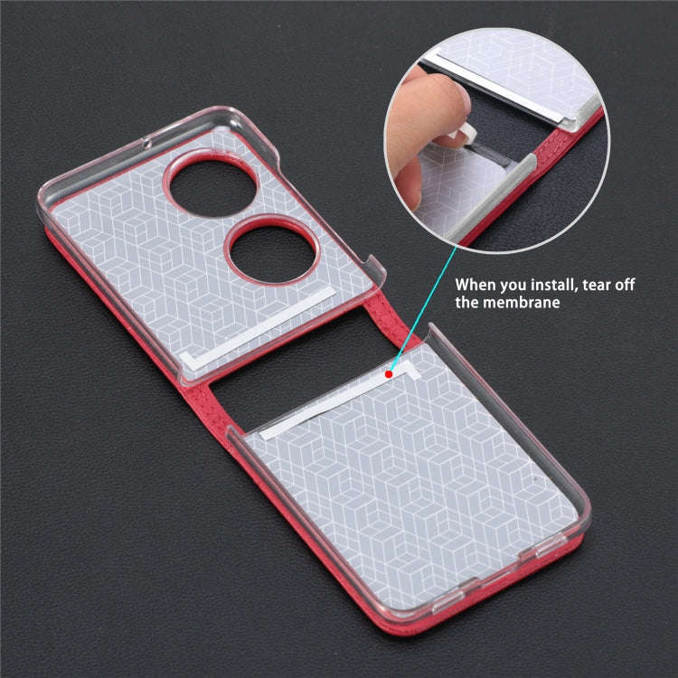 For Huawei P50 Pocket Litchi Pattern Card Folding Phone Case(Red)