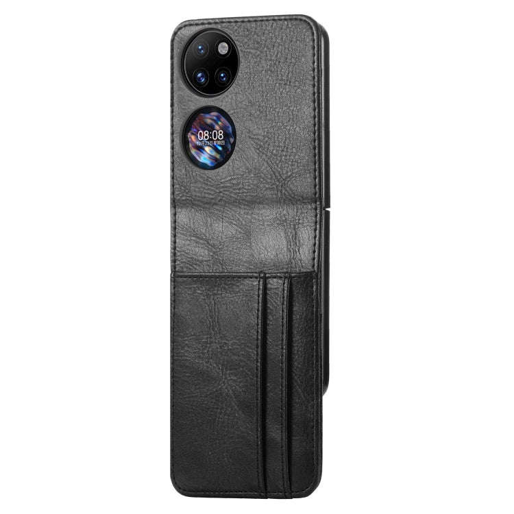 For Huawei P50 Pocket Wallet Card Folding Phone Case(Black)