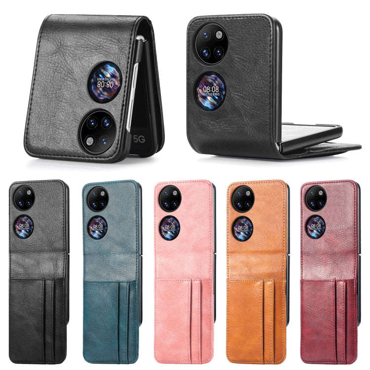 For Huawei P50 Pocket Wallet Card Folding Phone Case(Black)