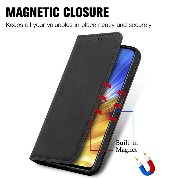 For Honor X10 Max 5G Retro Skin Feel Magnetic Horizontal Flip Leather Phone Case(Black)