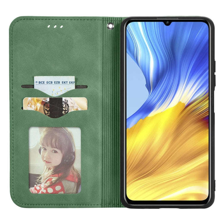 For Honor X10 Max 5G Retro Skin Feel Magnetic Horizontal Flip Leather Phone Case(Green)