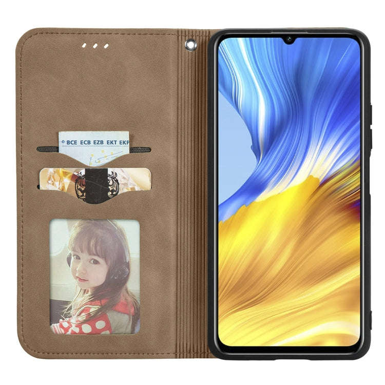 For Honor X10 Max 5G Retro Skin Feel Magnetic Horizontal Flip Leather Phone Case(Brown)
