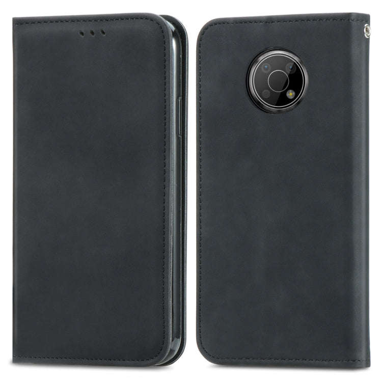 For Nokia G300 Retro Skin Feel Magnetic Horizontal Flip Leather Phone Case(Black)