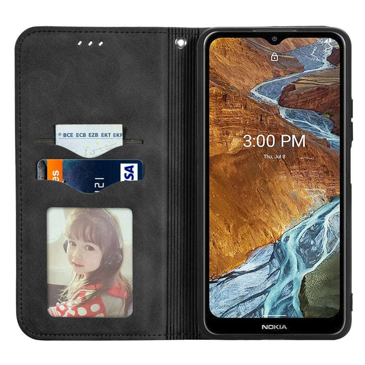 For Nokia G300 Retro Skin Feel Magnetic Horizontal Flip Leather Phone Case(Black)