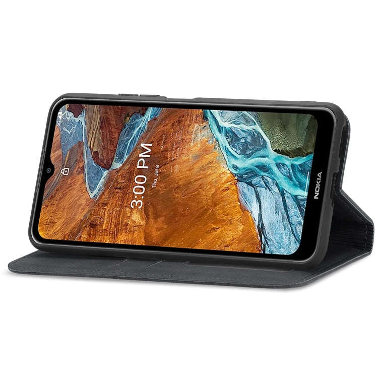 For Nokia G300 Retro Skin Feel Magnetic Horizontal Flip Leather Phone Case(Black)