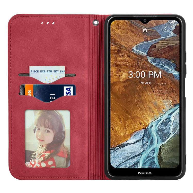 For Nokia G300 Retro Skin Feel Magnetic Horizontal Flip Leather Phone Case(Red)