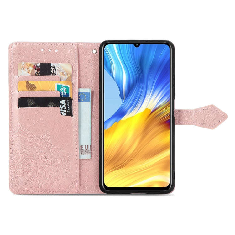 For Honor X10 Max 5G Mandala Flower Embossed Flip Leather Phone Case(Rose Gold)