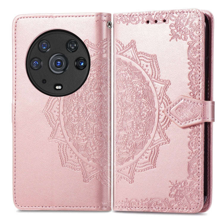 For Honor Magic3 Pro Mandala Flower Embossed Flip Leather Phone Case(Rose Gold)