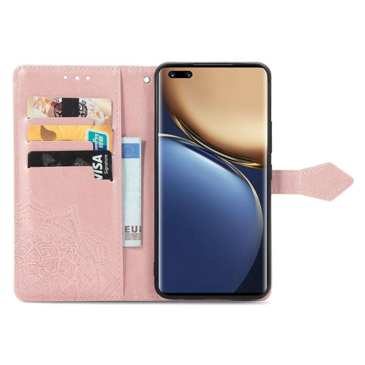 For Honor Magic3 Pro Mandala Flower Embossed Flip Leather Phone Case(Rose Gold)