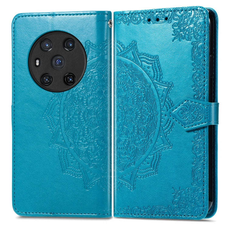 For Honor Magic3 Mandala Flower Embossed Flip Leather Phone Case(Blue)