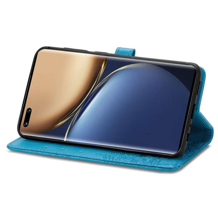 For Honor Magic3 Mandala Flower Embossed Flip Leather Phone Case(Blue)