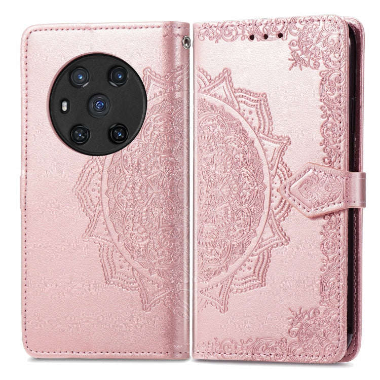 For Honor Magic3 Mandala Flower Embossed Flip Leather Phone Case(Rose Gold)