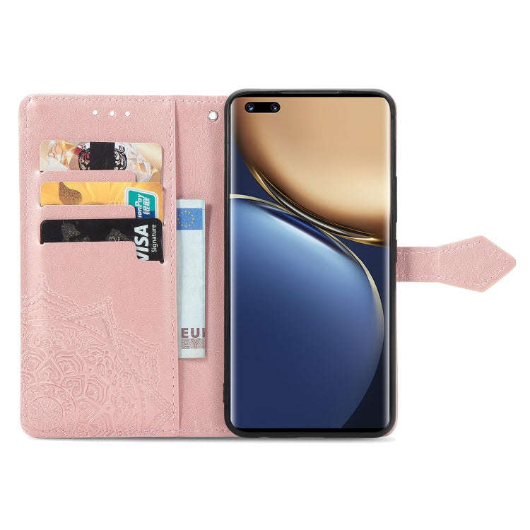 For Honor Magic3 Mandala Flower Embossed Flip Leather Phone Case(Rose Gold)