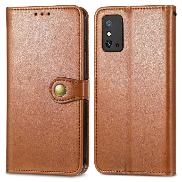 For Honor X10 Max 5G Solid Color Leather Buckle Phone Case(Brown)