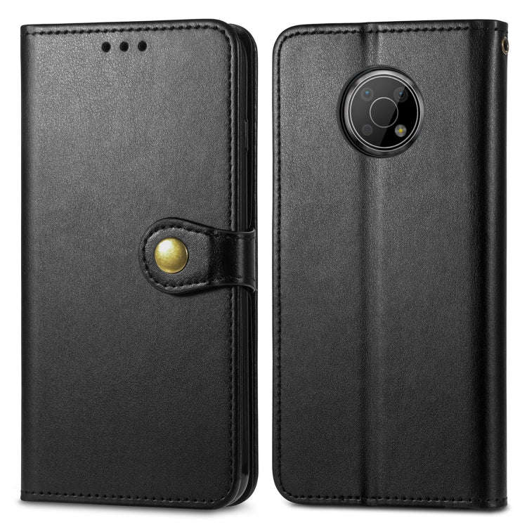 For Nokia G300 Solid Color Leather Buckle Phone Case(Black)