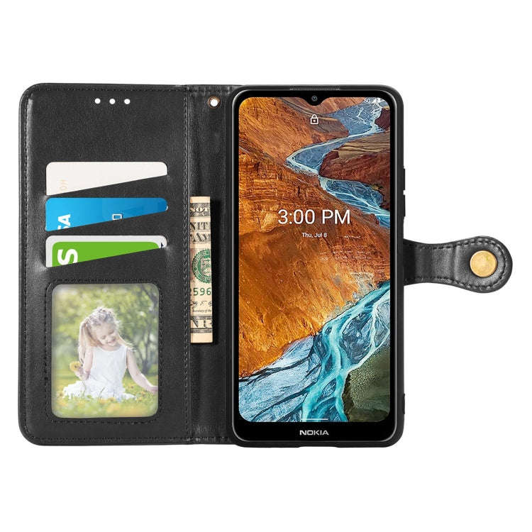 For Nokia G300 Solid Color Leather Buckle Phone Case(Black)