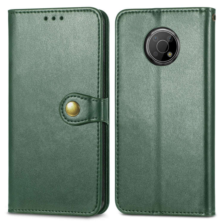 For Nokia G300 Solid Color Leather Buckle Phone Case(Green)