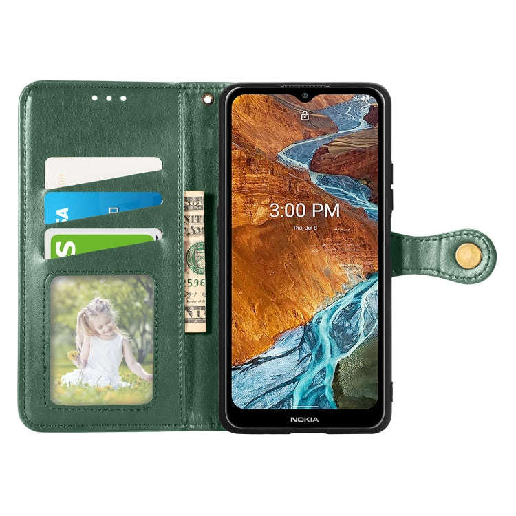 For Nokia G300 Solid Color Leather Buckle Phone Case(Green)