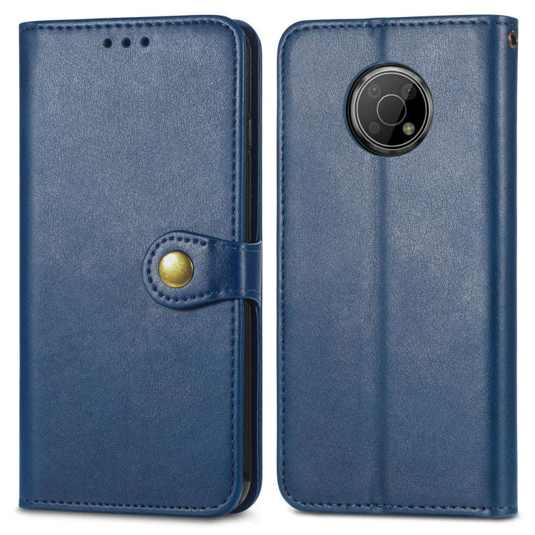 For Nokia G300 Solid Color Leather Buckle Phone Case(Blue)