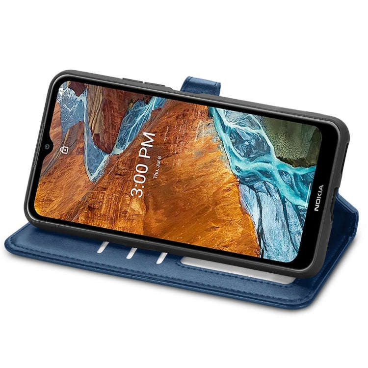 For Nokia G300 Solid Color Leather Buckle Phone Case(Blue)