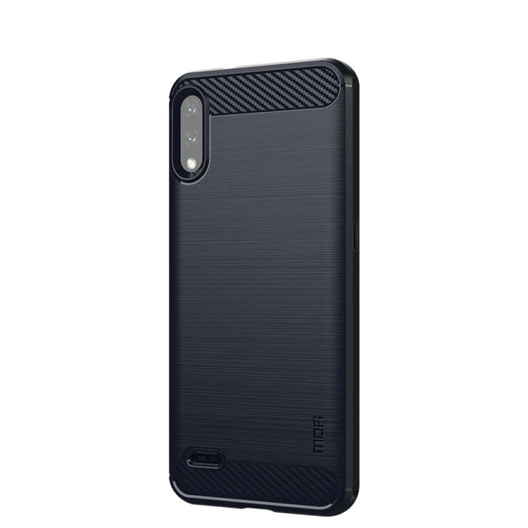 For LG K22 / K22 Plus MOFI Gentleness Brushed Carbon Fiber Soft TPU Case(Blue)