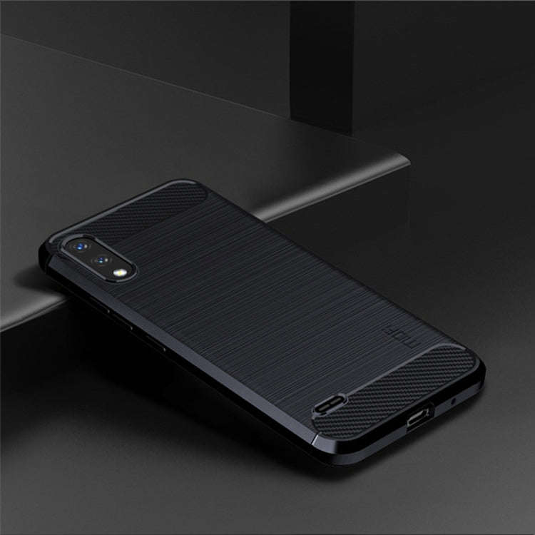 For LG K22 / K22 Plus MOFI Gentleness Brushed Carbon Fiber Soft TPU Case(Blue)