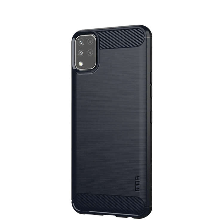 For LG K42 MOFI Gentleness Brushed Carbon Fiber Soft TPU Case(Blue)