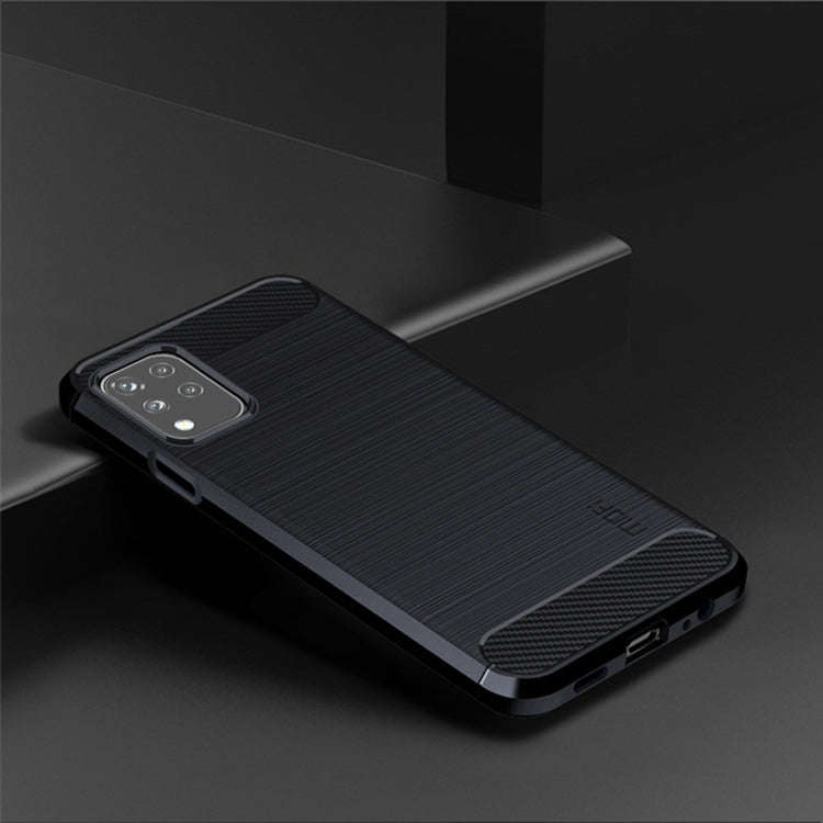 For LG K42 MOFI Gentleness Brushed Carbon Fiber Soft TPU Case(Blue)
