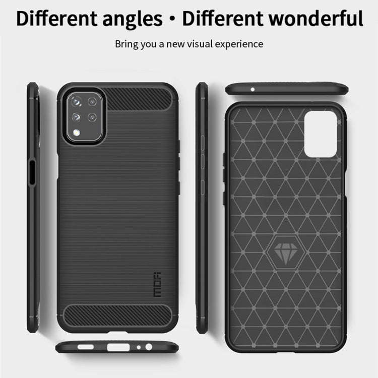 For LG K42 MOFI Gentleness Brushed Carbon Fiber Soft TPU Case(Blue)