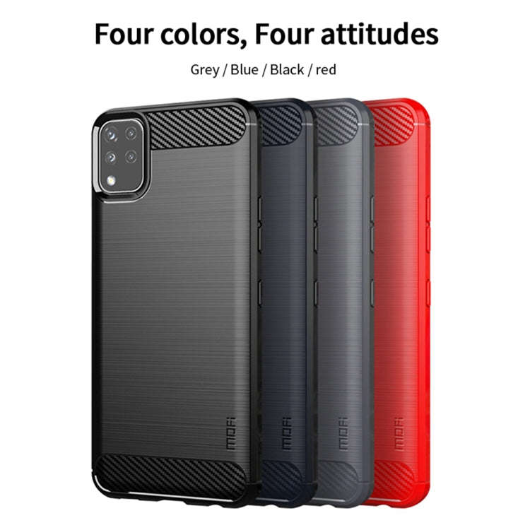 For LG K42 MOFI Gentleness Brushed Carbon Fiber Soft TPU Case(Blue)