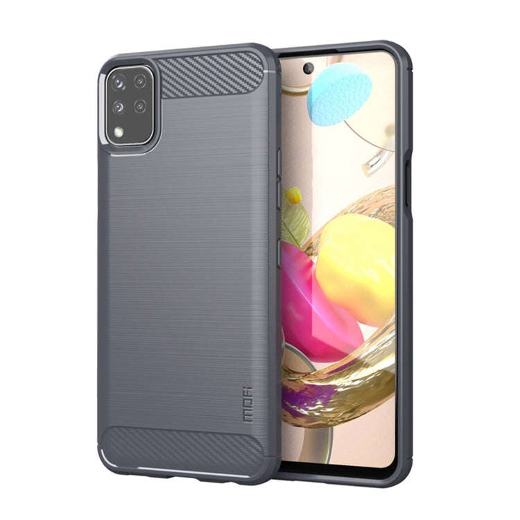For LG K42 MOFI Gentleness Brushed Carbon Fiber Soft TPU Case(Gray)