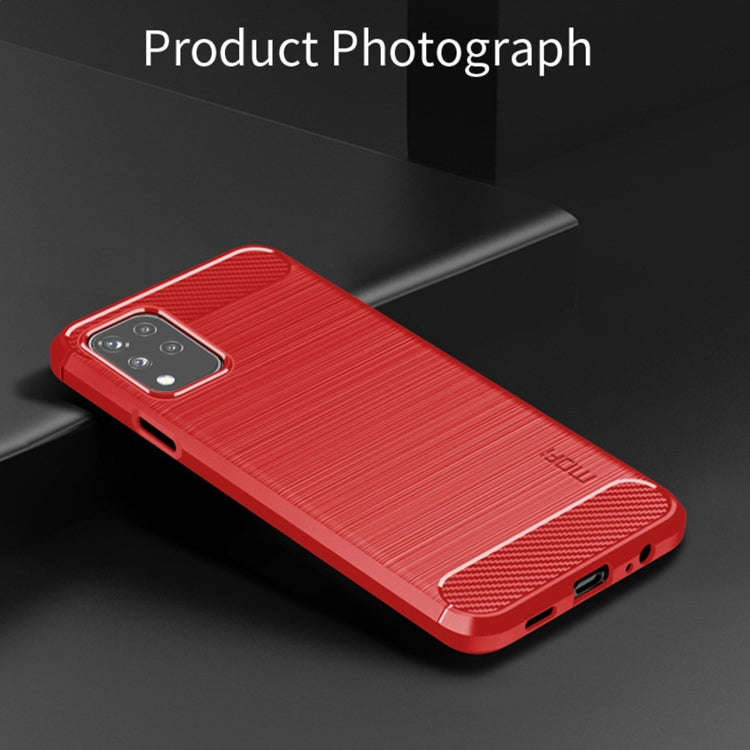 For LG K42 MOFI Gentleness Brushed Carbon Fiber Soft TPU Case(Red)