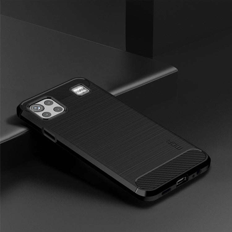 For LG K92 MOFI Gentleness Brushed Carbon Fiber Soft TPU Case(Black)