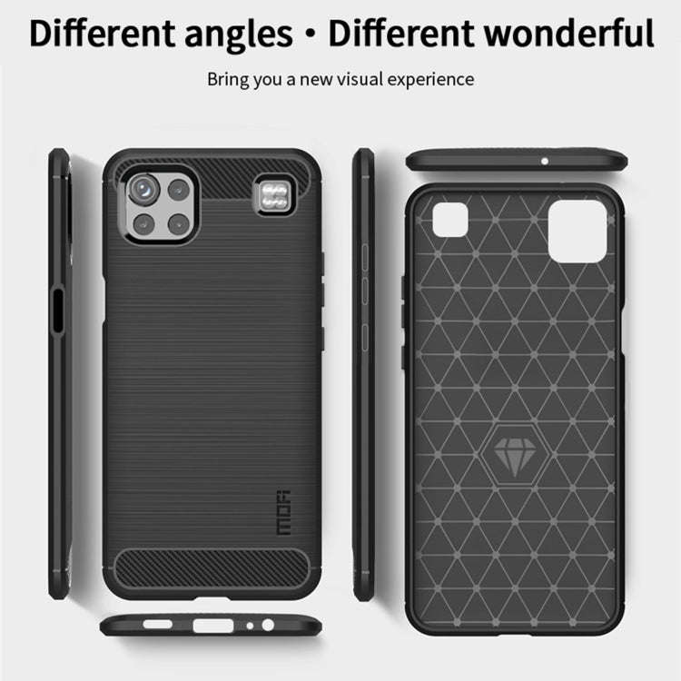 For LG K92 MOFI Gentleness Brushed Carbon Fiber Soft TPU Case(Black)
