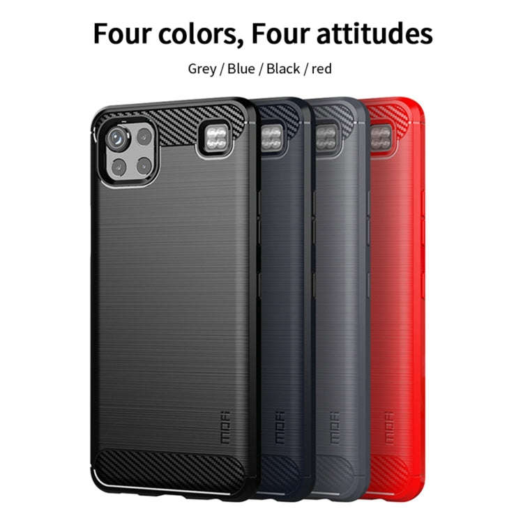 For LG K92 MOFI Gentleness Brushed Carbon Fiber Soft TPU Case(Black)