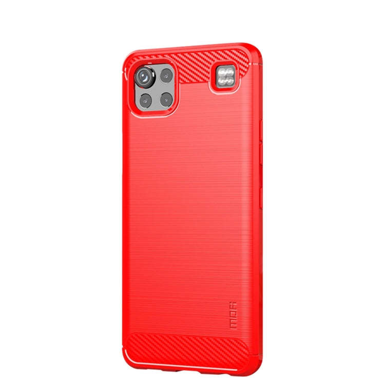 For LG K92 MOFI Gentleness Brushed Carbon Fiber Soft TPU Case(Red)
