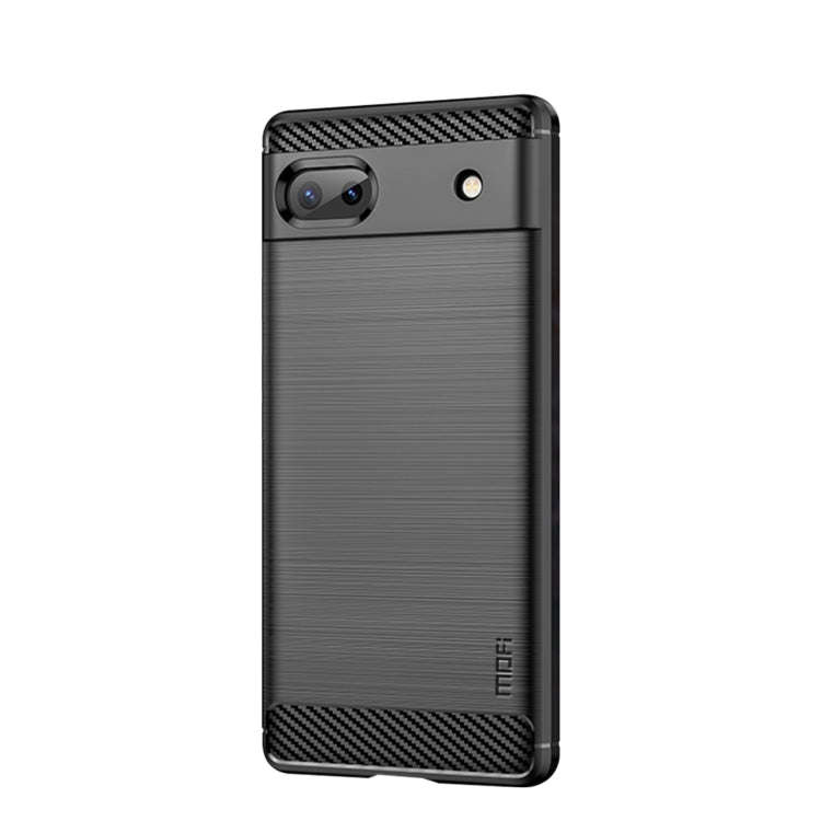 For Google Pixel 6A MOFI Gentleness Brushed Carbon Fiber Soft TPU Case(Black)