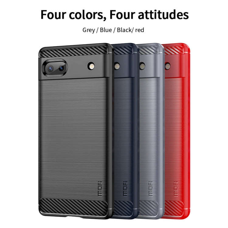 For Google Pixel 6A MOFI Gentleness Brushed Carbon Fiber Soft TPU Case(Black)